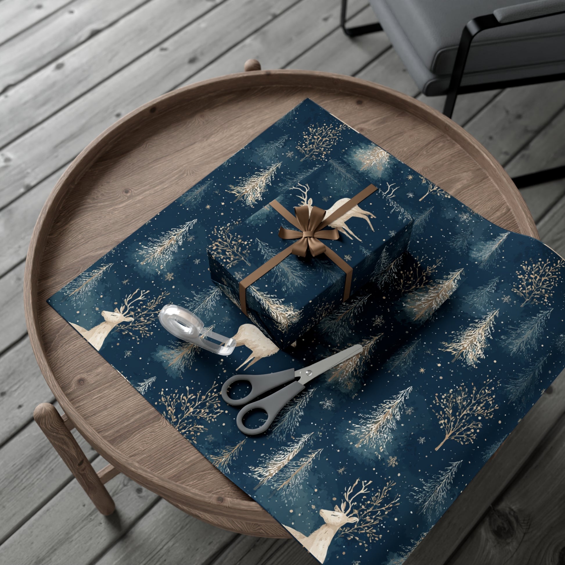 Winter Wonderland Gift Wrap Papers, Holiday Gift Wrapping, Reindeer Design, Christmas Decorations, Eco-Friendly Wrap