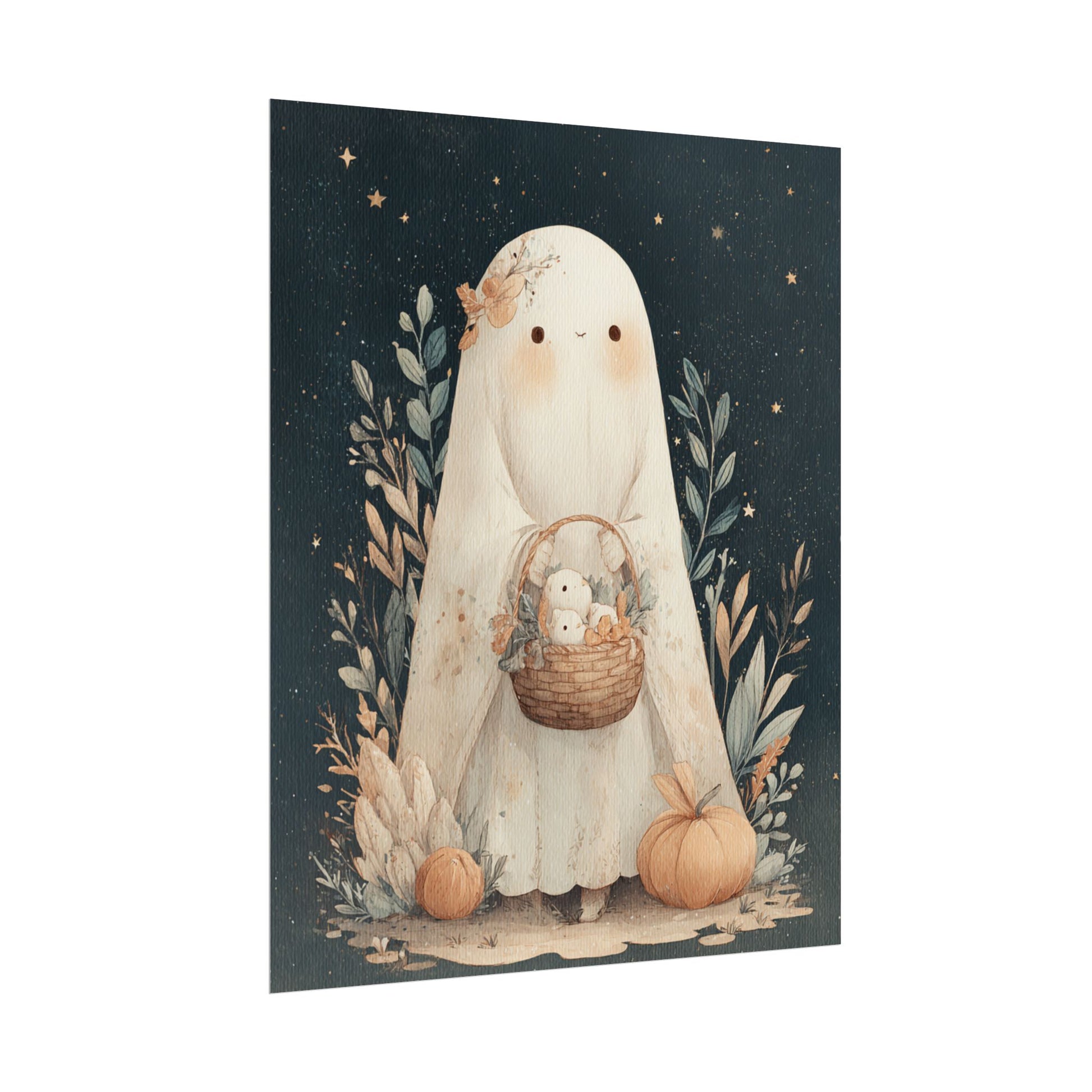 Whimsical Ghost Rolled Posters, Halloween Decor, Art Prints, Fall Decor, Cute Home Accessories, Gift for Spooky Season