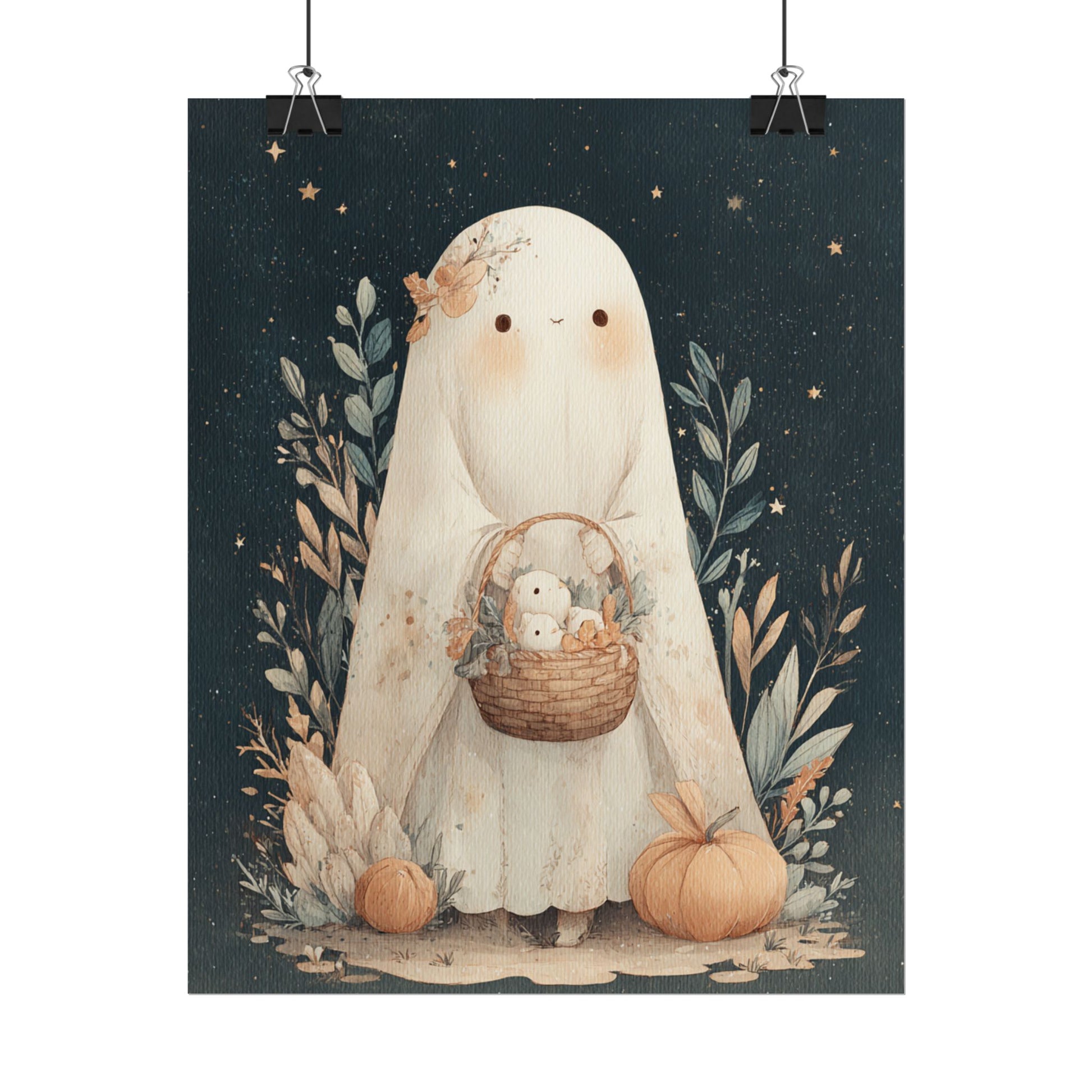 Whimsical Ghost Rolled Posters, Halloween Decor, Art Prints, Fall Decor, Cute Home Accessories, Gift for Spooky Season