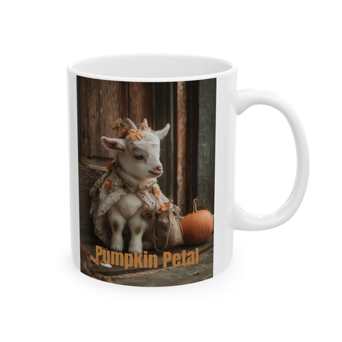 Pumpkin Petal – Autumn Goat Mug (11 oz and 15 oz Ceramic)