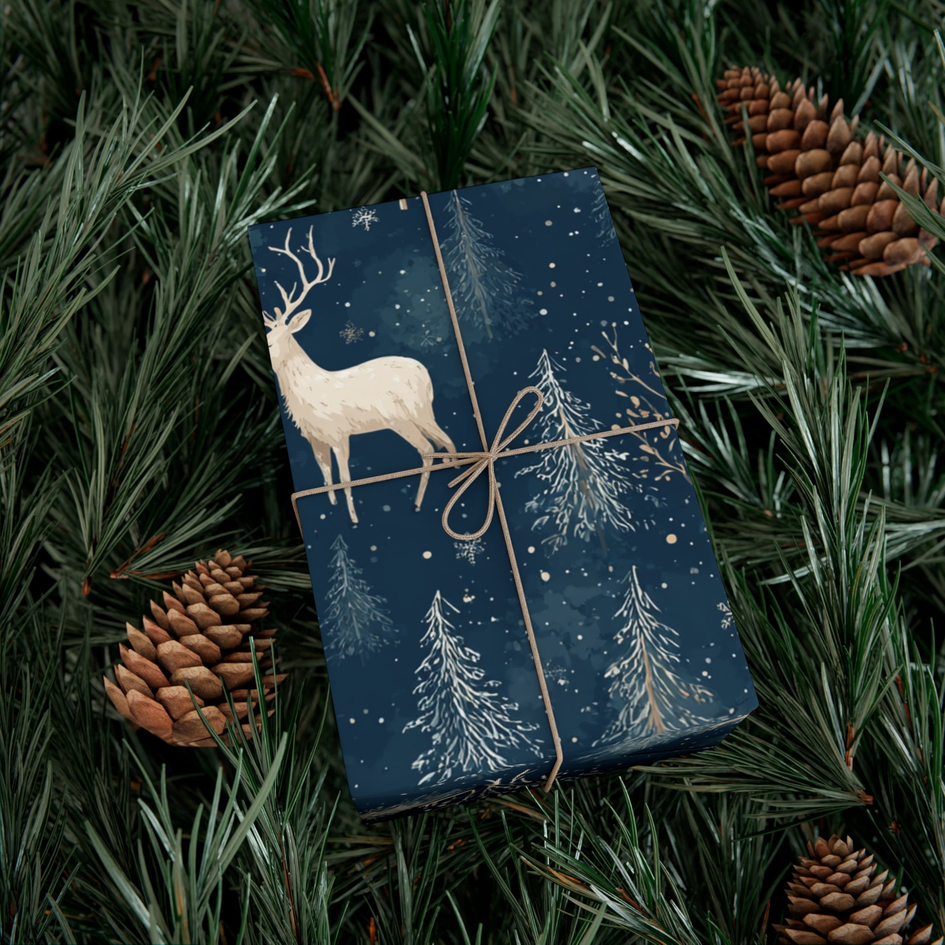 Winter Wonderland Gift Wrap Papers, Holiday Gift Wrapping, Reindeer Design, Christmas Decorations, Eco-Friendly Wrap