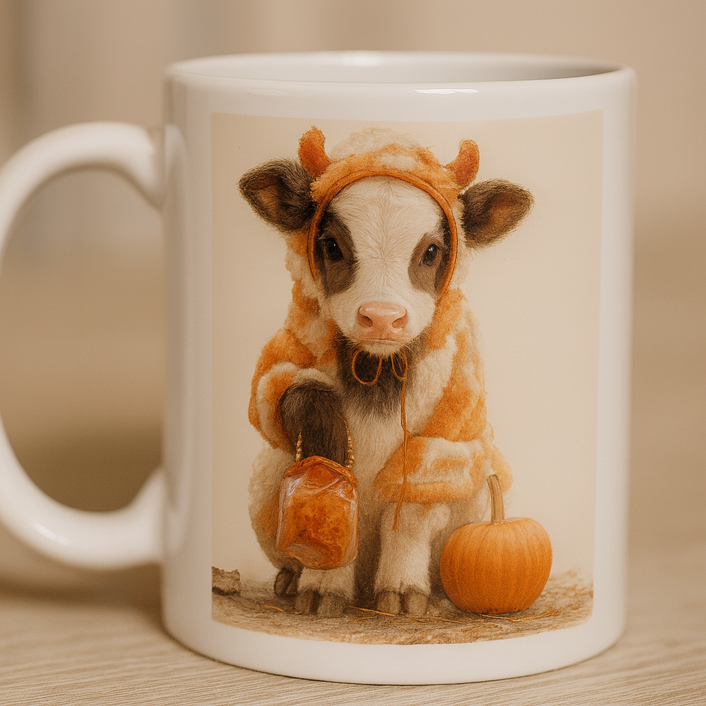 Cinnamon Moo - Autumn Mug – Cozy & Cute - Ceramic Mug, (11 oz or 15 oz)