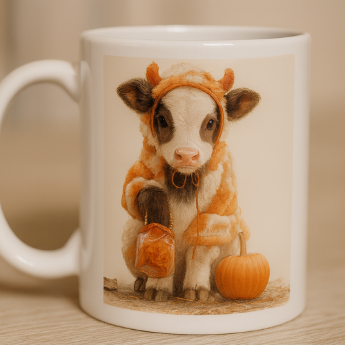 Cinnamon Moo - Autumn Mug – Cozy & Cute - Ceramic Mug, (11 oz or 15 oz)