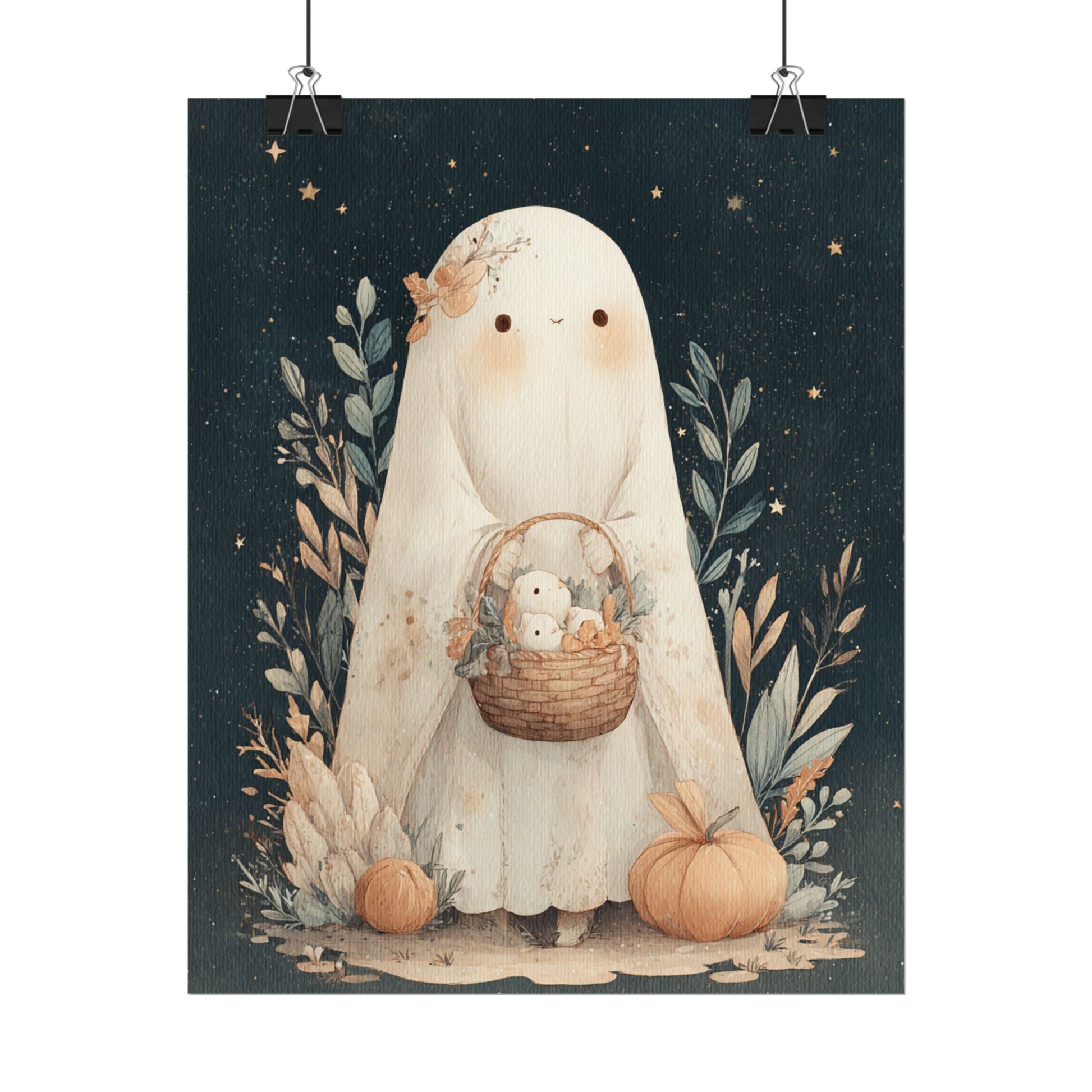 Whimsical Ghost Rolled Posters, Halloween Decor, Art Prints, Fall Decor, Cute Home Accessories, Gift for Spooky Season