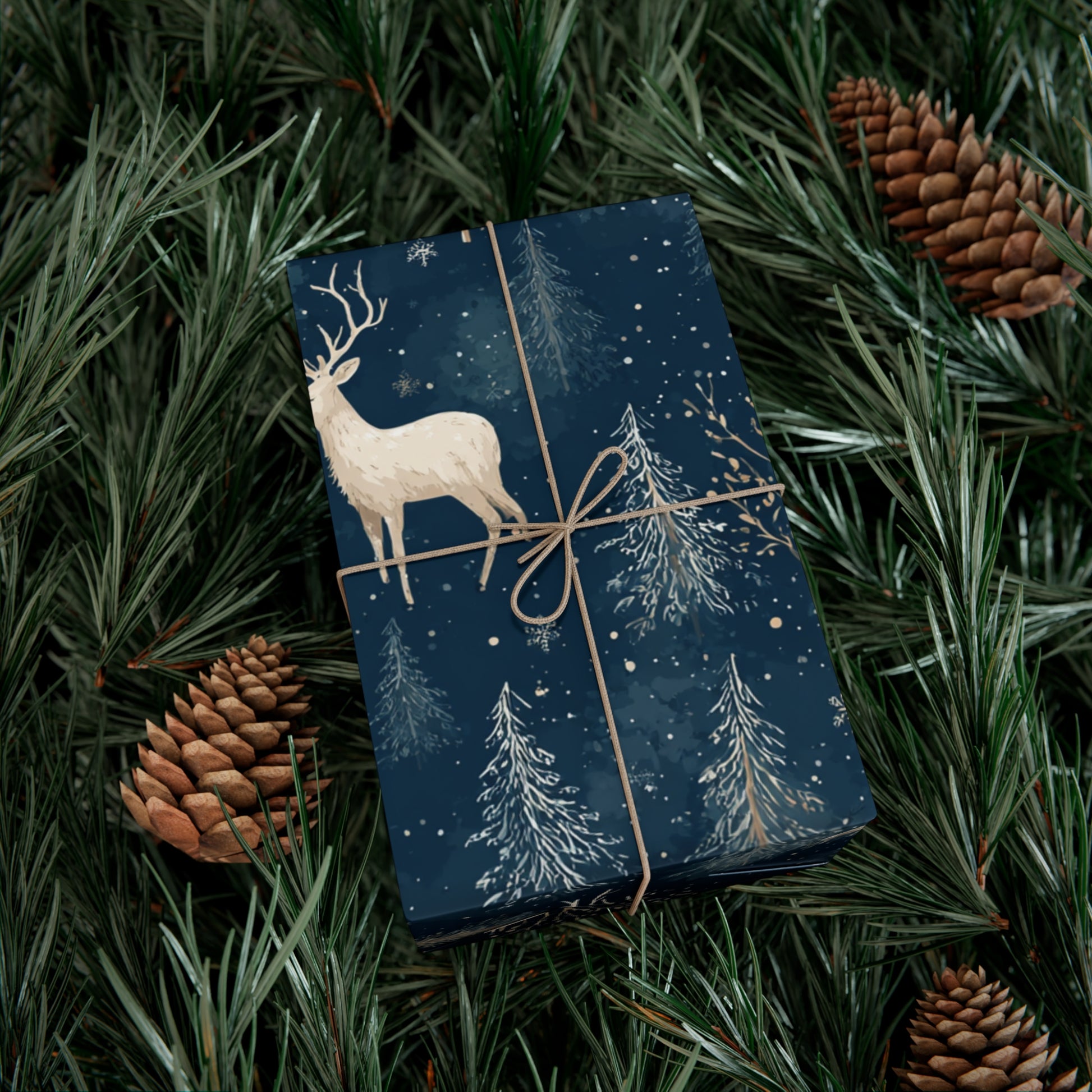 Winter Wonderland Gift Wrap Papers, Holiday Gift Wrapping, Reindeer Design, Christmas Decorations, Eco-Friendly Wrap
