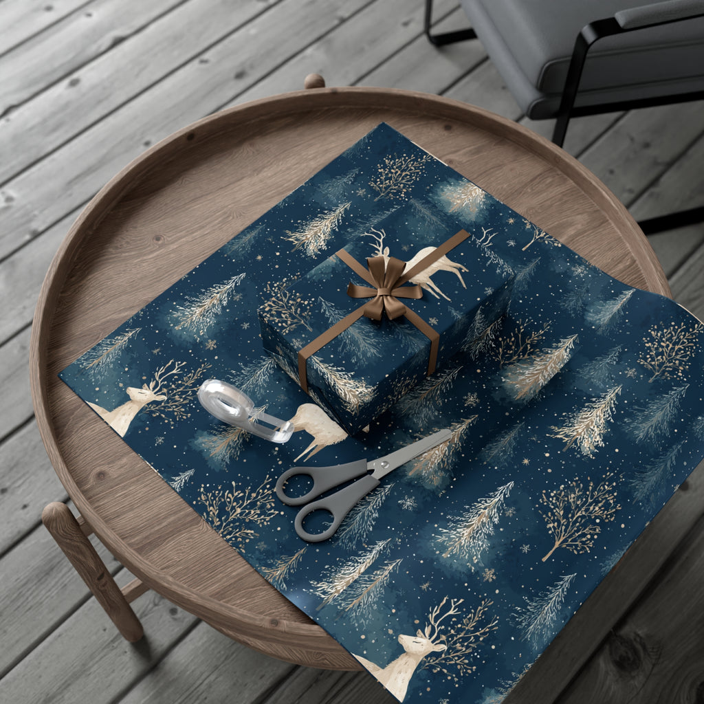 Winter Wonderland Gift Wrap Papers, Holiday Gift Wrapping, Reindeer Design, Christmas Decorations, Eco-Friendly Wrap