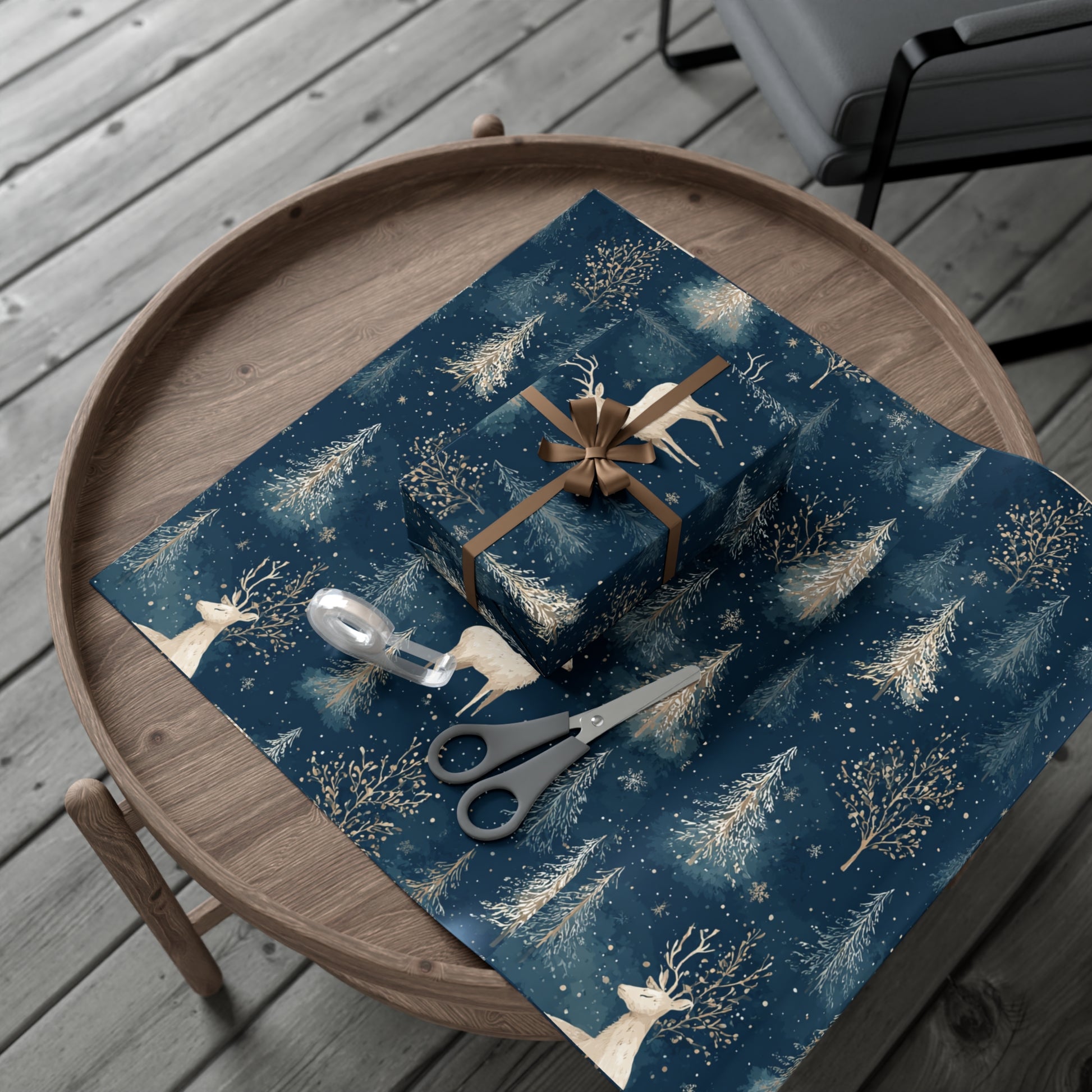 Winter Wonderland Gift Wrap Papers, Holiday Gift Wrapping, Reindeer Design, Christmas Decorations, Eco-Friendly Wrap