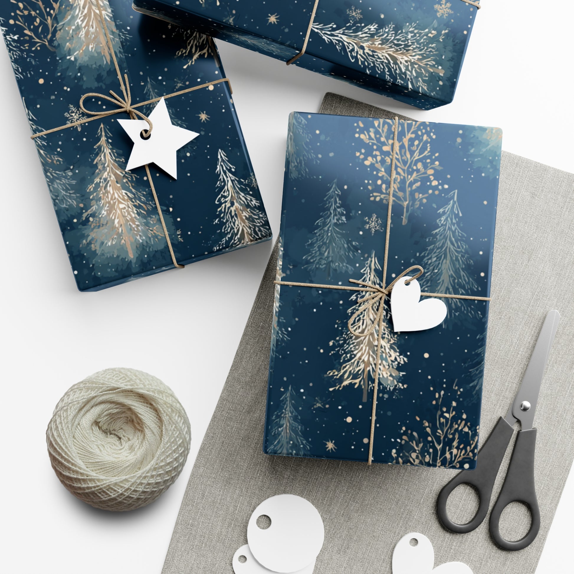 Winter Wonderland Gift Wrap Papers, Holiday Gift Wrapping, Reindeer Design, Christmas Decorations, Eco-Friendly Wrap